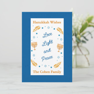Hanukkah Wishes – Love Light and Peace Family Feestdagenkaart