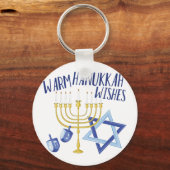 Hanukkah Wishes Sleutelhanger (Voorkant)