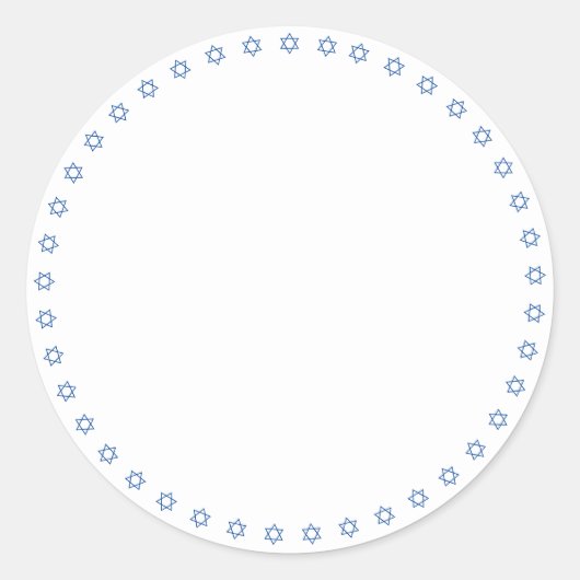 Hanukkah witte blauwe Magen David rand leeg Ronde Sticker (Voorkant)