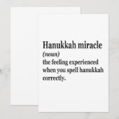 Hanukkah Wonder Chanukah grap Funny Joods Definisi Kaart (Voorkant / Achterkant)
