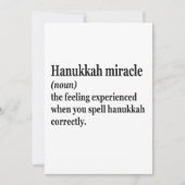 Hanukkah Wonder Funny Chanukah Joods Definisie  Kaart (Voorkant)