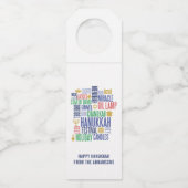 Hanukkah Words Holiday Bottle Hanger Labels (Voorkant)