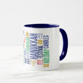 Hanukkah Words Holiday Coffee Mok (Voorkant rechts)