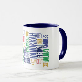 Hanukkah Words Holiday Coffee Mok