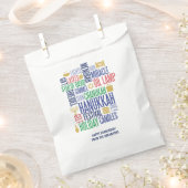 Hanukkah Words Holiday Favor Bag Bedankzakje (Geknipt)