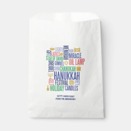 Hanukkah Words Holiday Favor Bag Bedankzakje