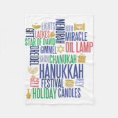 Hanukkah Words Holiday Fleece Blanket (Voorkant)