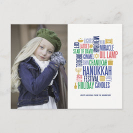 Hanukkah Words Holiday Foto Briefkaart