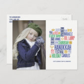 Hanukkah Words Holiday Foto Briefkaart (Voorkant / Achterkant)