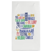 Hanukkah Words Holiday Gift Bag Klein Cadeauzakje (Achterkant)