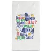 Hanukkah Words Holiday Gift Bag Klein Cadeauzakje (Voorkant)