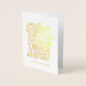 Hanukkah Words Holiday Gold Foil Card Folie Kaarten (Voorkant)