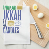Hanukkah Words Holiday Kitchen Towel Theedoek (Quarter Fold)