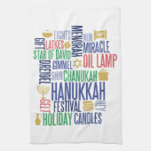 Hanukkah Words Holiday Kitchen Towel Theedoek (Verticaal)