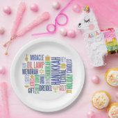 Hanukkah Words Holiday Paper Borden Papieren Bordje (Feest)