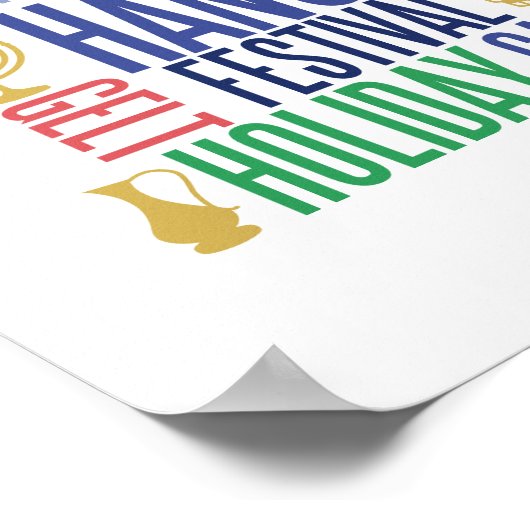 Hanukkah Words Holiday Poster Sign (Hoek)