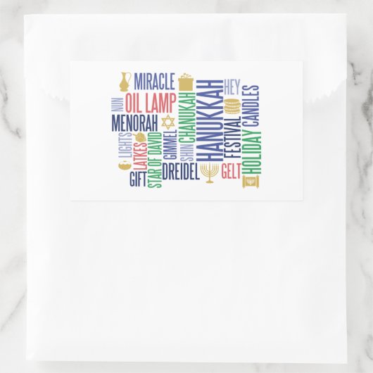 Hanukkah Words Holiday Rectangle Stickers (Tas)