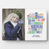 Hanukkah Words Holiday Tabletop Plaque Fotoplaat (voorkant)