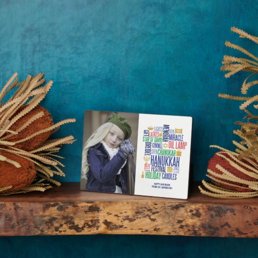 Hanukkah Words Holiday Tabletop Plaque Fotoplaat (Zijkant)