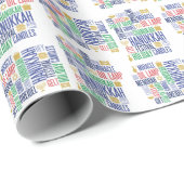 Hanukkah Words Holiday Wrapping Paper Cadeaupapier (Rol Hoek)
