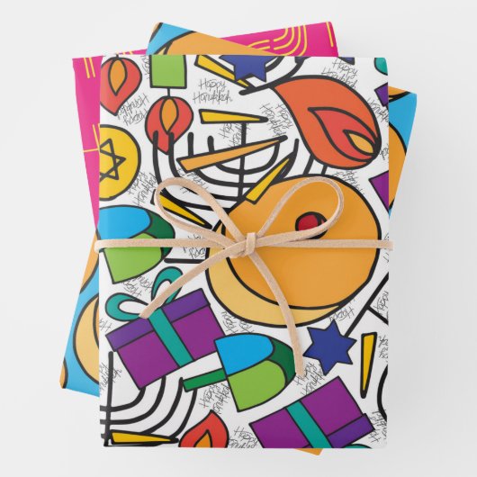 Hanukkah Wrapping Paper (In situ)