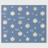 Hanukkah Wrapping Paper Black/Gold Fun personalise Cadeaupapier (Vlak)