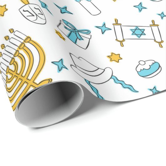 Hanukkah Wrapping Paper Cadeaupapier (Rol Hoek)