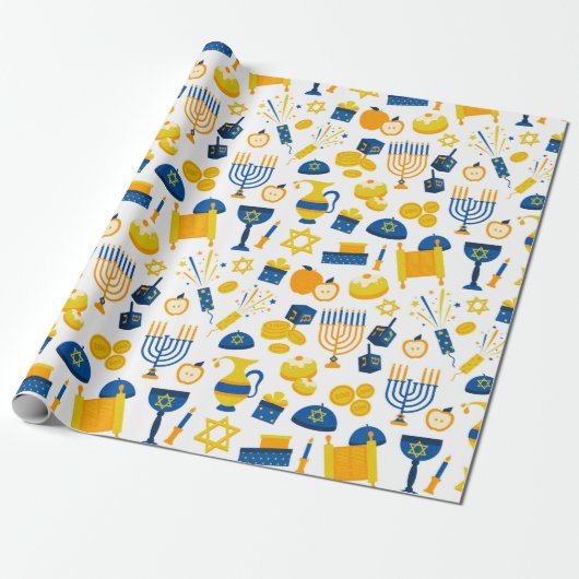 Hanukkah Wrapping Paper Cadeaupapier (Uitgerold)