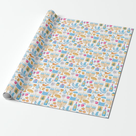 Hanukkah Wrapping Paper Cadeaupapier (Uitgerold)