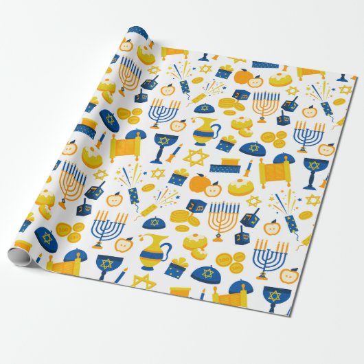 Hanukkah Wrapping Paper Cadeaupapier (Uitgerold)