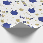 Hanukkah Wrapping Paper Chanukah GAME ON Cadeaupapier (Hoek)
