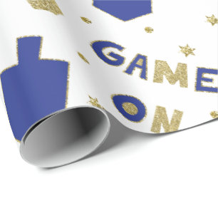 Hanukkah Wrapping Paper Chanukah GAME ON Cadeaupapier