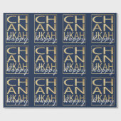 Hanukkah Wrapping Paper Chanukah Happy Gold Cadeaupapier (Vlak)