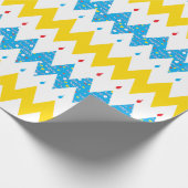 Hanukkah Wrapping Paper "Chevron Menorah 2" Cadeaupapier (Hoek)