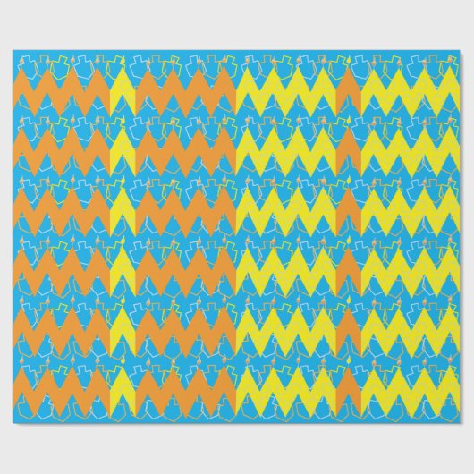 Hanukkah Wrapping Paper "Chevron Menorah" Cadeaupapier (Vlak)