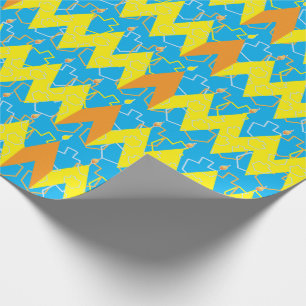 Hanukkah Wrapping Paper "Chevron Menorah" Cadeaupapier