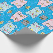 Hanukkah Wrapping Paper "Dog Cat Bird Mouse" Cadeaupapier (Hoek)