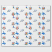 Hanukkah Wrapping Paper – dreidel , floral Cadeaupapier (Vlak)