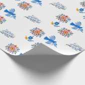 Hanukkah Wrapping Paper – dreidel , floral Cadeaupapier (Hoek)