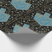 Hanukkah Wrapping Paper "Elegant Dreidels" Cadeaupapier (Hoek)