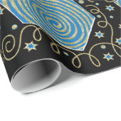 Hanukkah Wrapping Paper "Elegant Dreidels" Cadeaupapier (Rol Hoek)