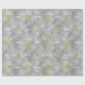 Hanukkah Wrapping Paper "Elegant Menorah" Cadeaupapier (Vlak)