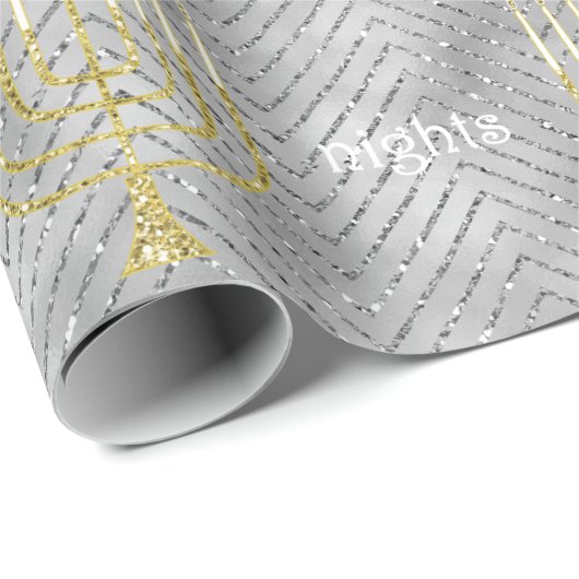 Hanukkah Wrapping Paper "Elegant Menorah" Cadeaupapier (Rol Hoek)