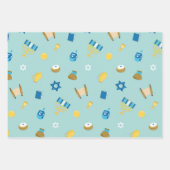 Hanukkah Wrapping Paper Flat Sheet Set van 3 (Voorkant 3)