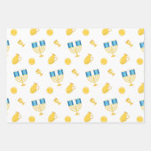 Hanukkah Wrapping Paper Flat Sheet Set van 3 (Voorkant 2)