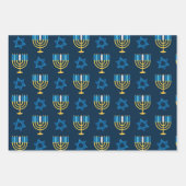 Hanukkah Wrapping Paper Flat Sheet Set van 3 (Voorkant)