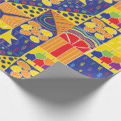 Hanukkah Wrapping Paper "Hanukkah Squares" Cadeaupapier (Hoek)