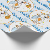 Hanukkah Wrapping Paper "Happy Hanukkah" Cadeaupapier (Hoek)