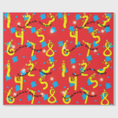 Hanukkah Wrapping Paper "Happy Hanukkah Numbers" Cadeaupapier (Vlak)