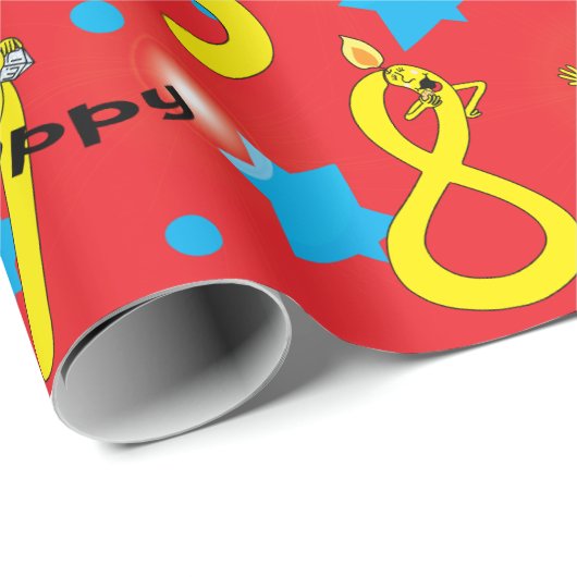 Hanukkah Wrapping Paper "Happy Hanukkah Numbers" Cadeaupapier (Rol Hoek)